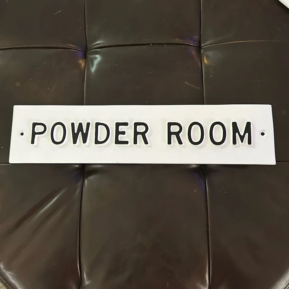Hearth & Hand farmhouse “Powder Room” sign w/raised lettering & glazed finish - Picture 4 of 10